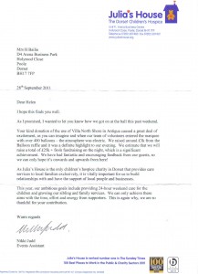 Juliashouse letter Thank you